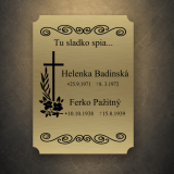 Tabulka na hrob velký kříž