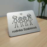 Jmenovka na dveře rodiče a chlapci dvojčata