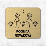Jmenovka na dveře rodina se třemi malými chlapci