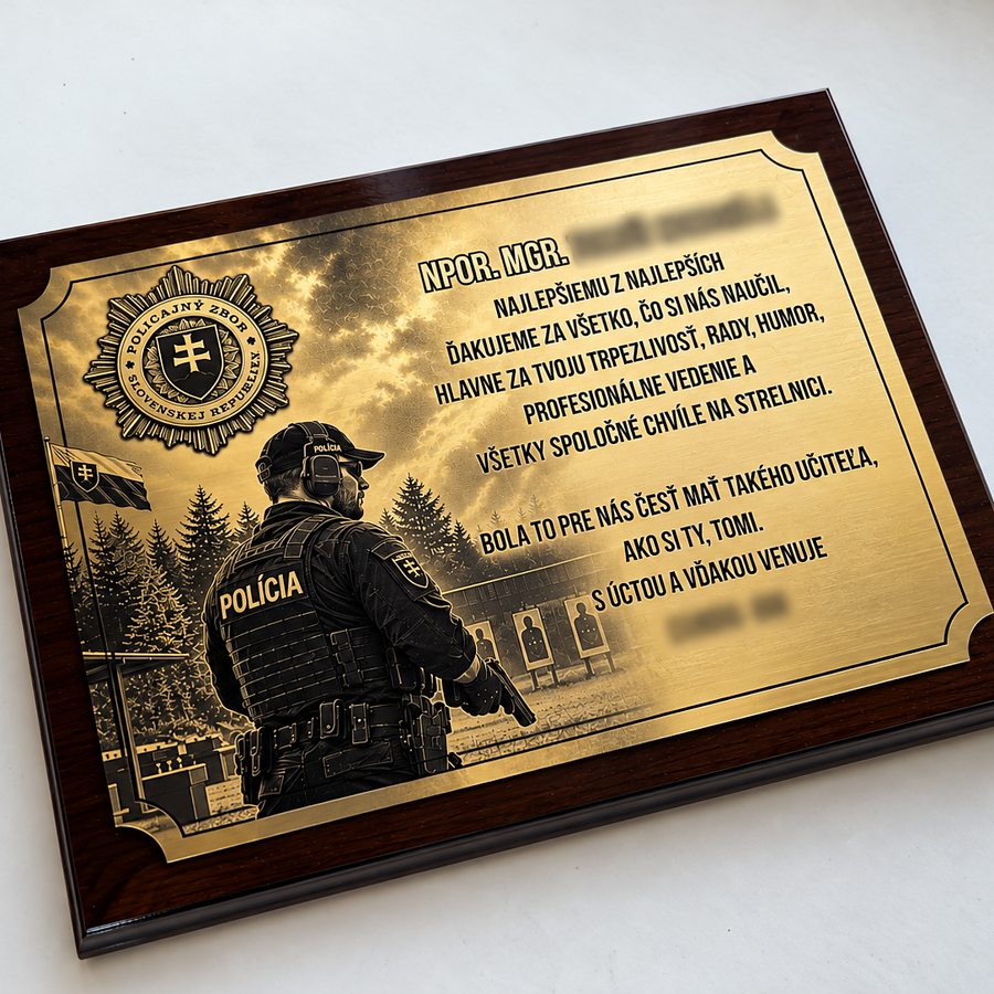 Plaketa obdélník - Policejní sbor
