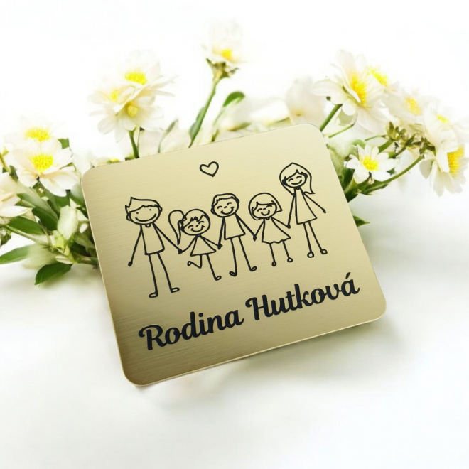 Jmenovka na dveře rodiče a tři velcí synové