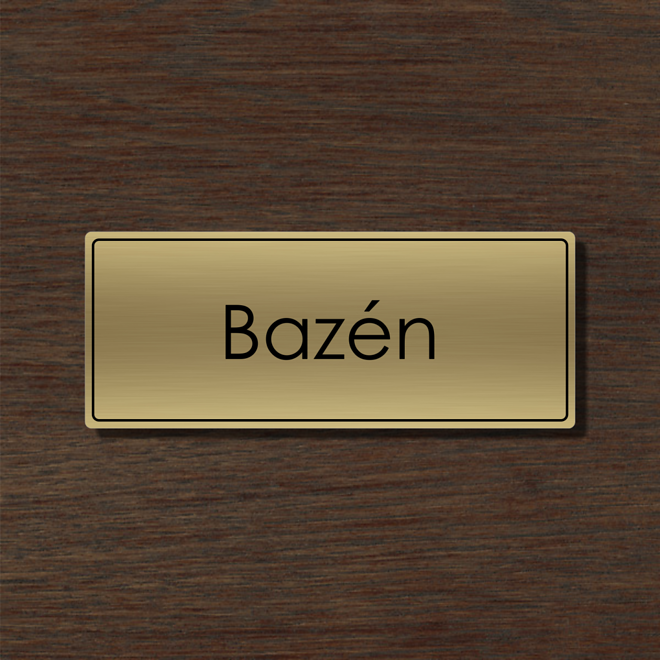 zlatá tabulka Bazén na dřevěném pozadí