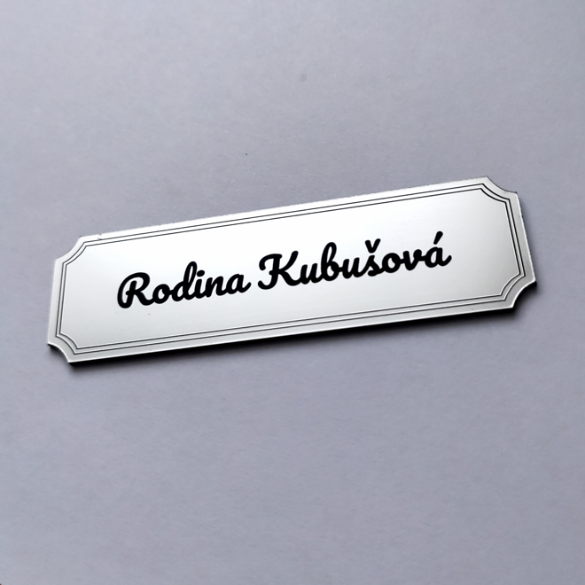 stříbrná jmenovka na dveře Basic Elegant