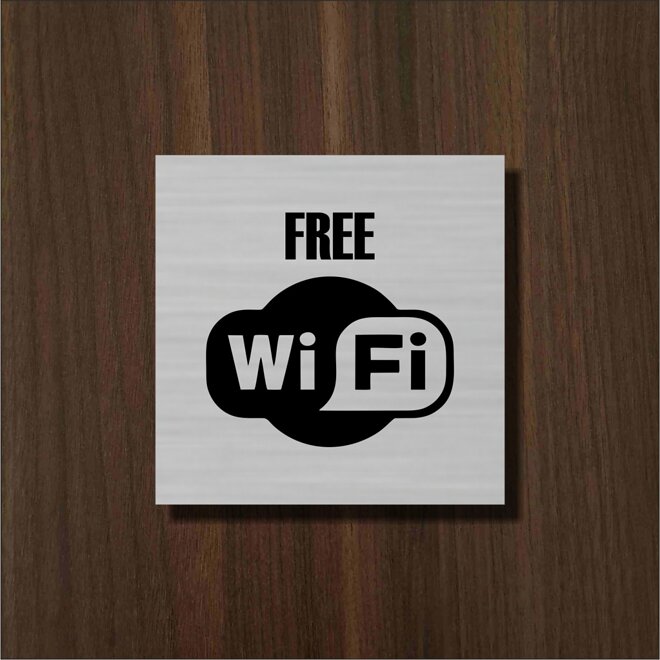 čtvercový stříbrný piktogram Free WiFi
