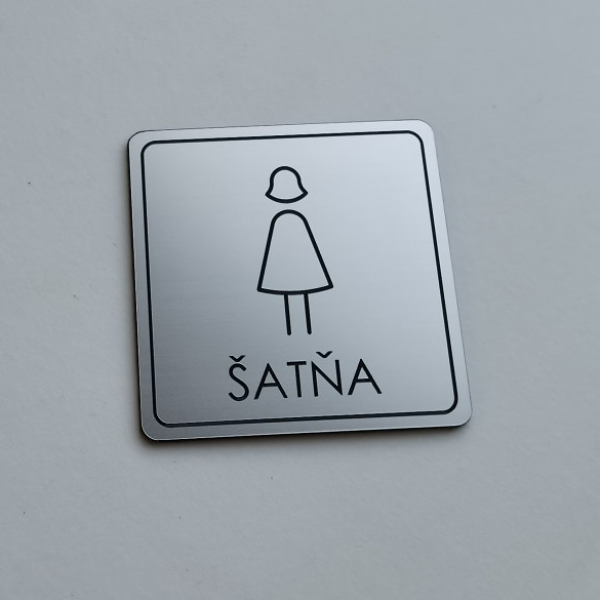 stříbrný piktogram šatna ženy
