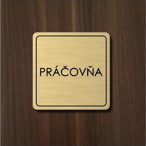 zlatá tabulka na dveře PRÁČOVŇA (prádelna)