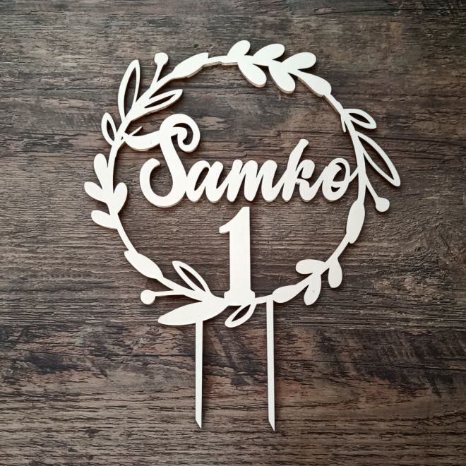 Zápich na dort se jménem a číslem – narozeninový cake topper