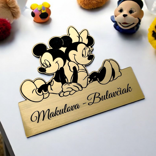Jmenovka na dveře Mickey a Minnie