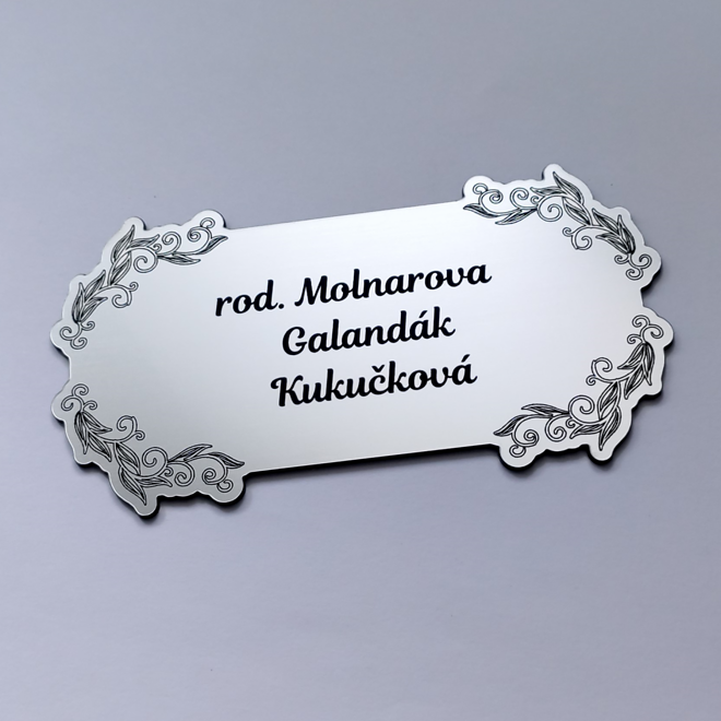 stříbrná jmenovka Ornament se třemi jmény