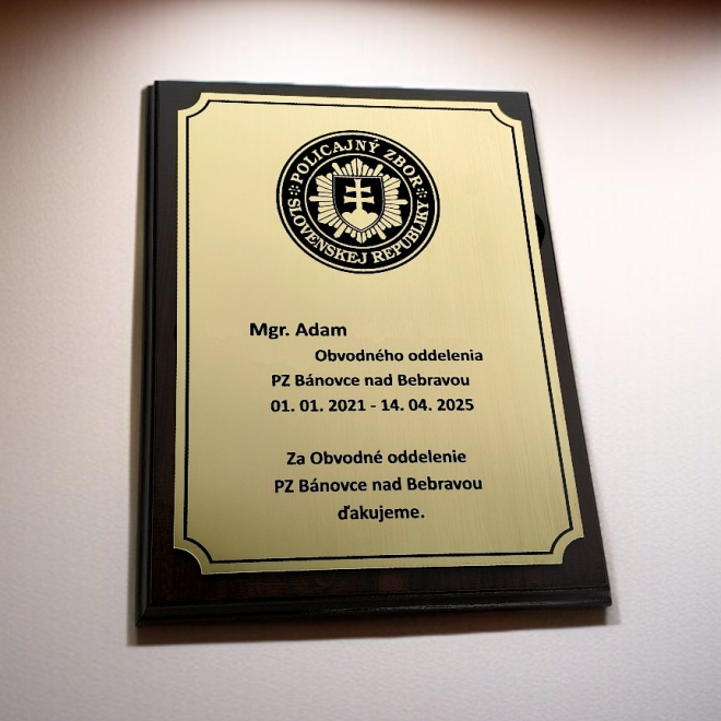 Plaketa obdélník Policie