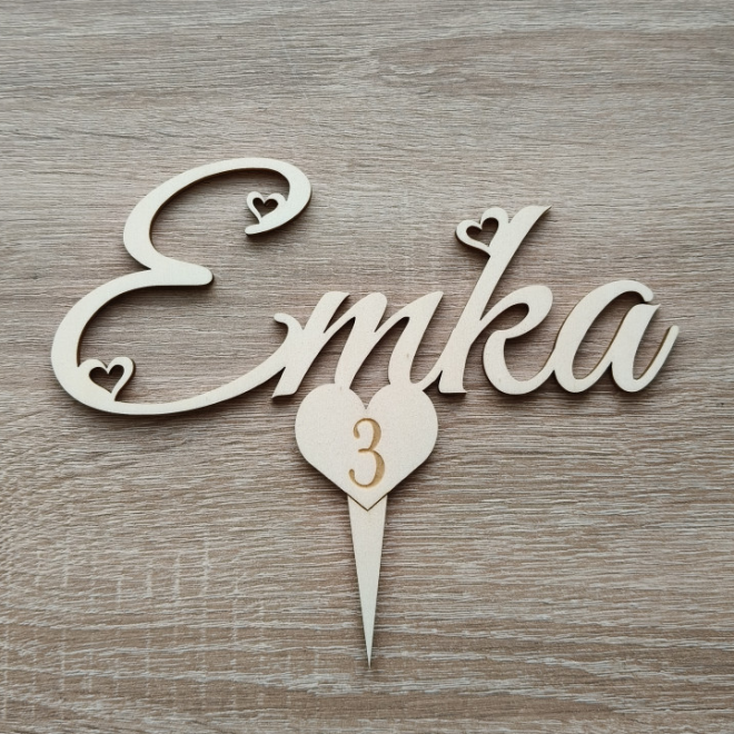 Zápich na dort se jménem – elegantní personalizovaný cake topper