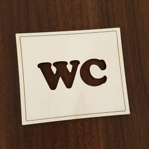 Tabulka s označením WC