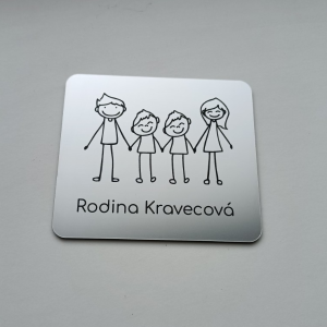 Jmenovka na dveře rodiče a chlapci dvojčata