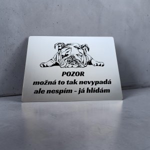 Tabulka Pozor pes Buldok