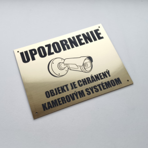 Tabulka Upozornění kamerový systém