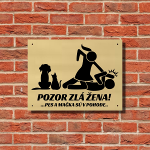Tabulka Pozor zlá žena