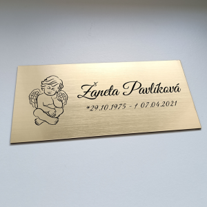 Tabulka na hrob anděl