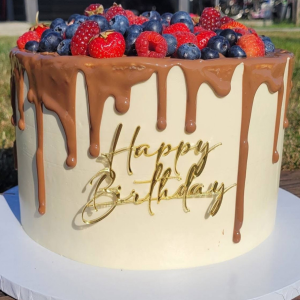 Zápich na dort – Happy Birthday zlatý
