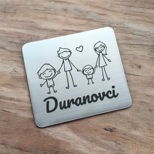 Jmenovka na dveře rodiče a dva synové