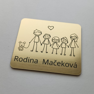Jmenovka na dveře rodiče, 3 teenageři a psík v2