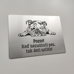 Tabulka Pozor pes Buldok