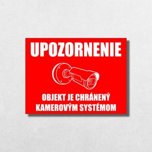 Tabulka Upozornění kamerový systém
