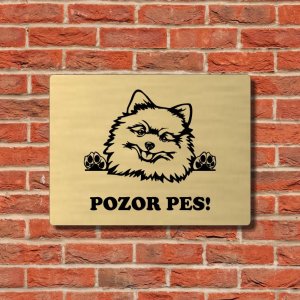 Tabulka Pozor pes Pomeranian